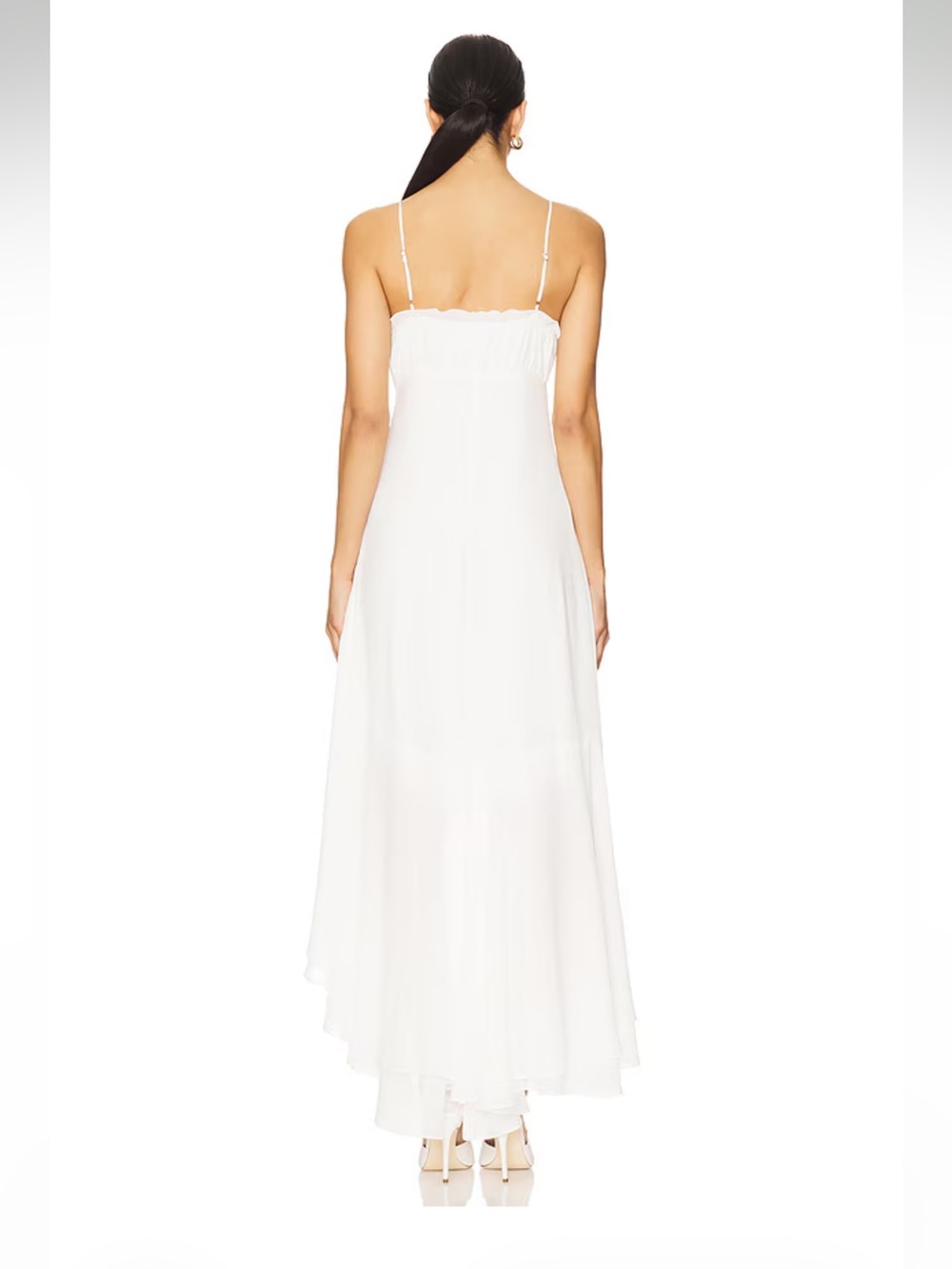 Amanda Uprichard Odelia Ivory High Low Maxi Dress M - Picture 5 of 11